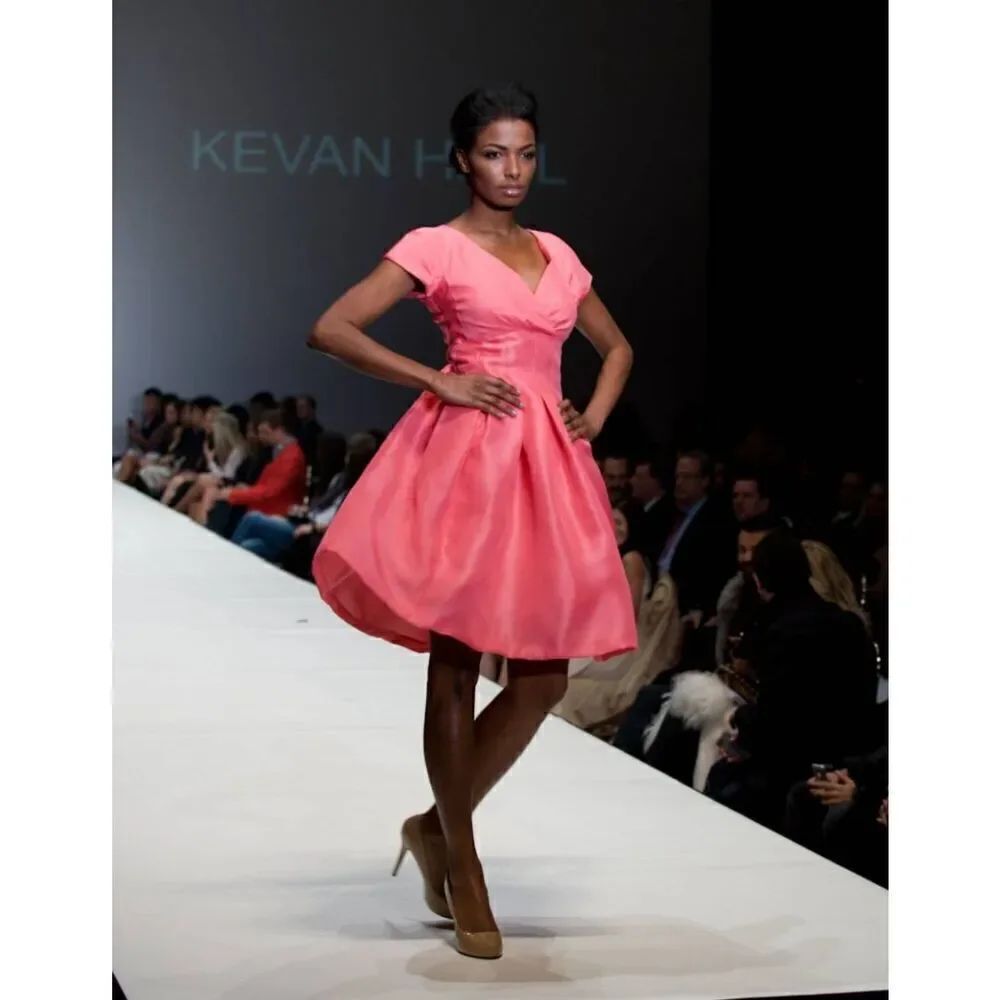 KEVAN HALL Couture Schiaparelli Pink 50s Style Cocktail Dress, NWOT, Sz. 8... ST